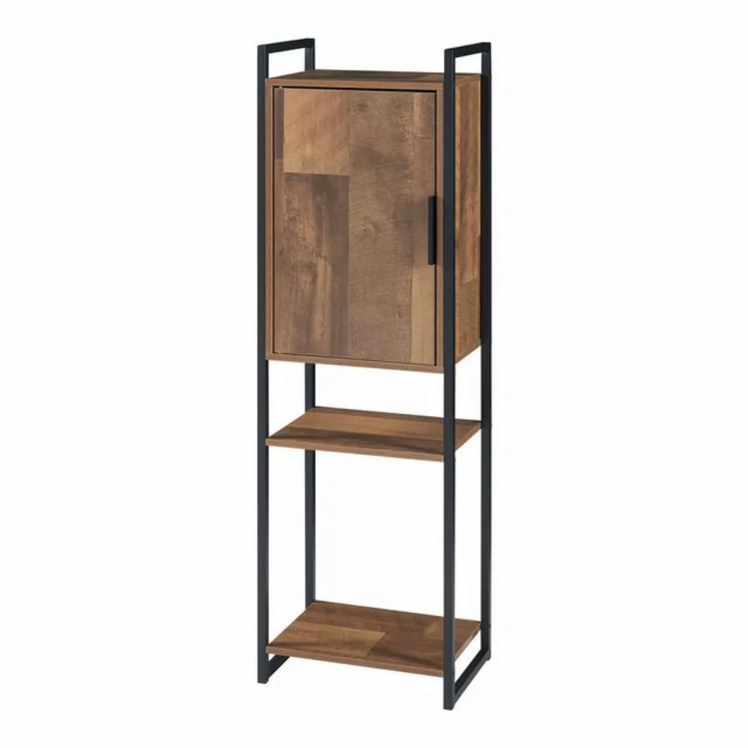 en.casa Midischrank »Namsskogan« Badezimmerschrank 115x35x25cm Walnussoptik günstig online kaufen