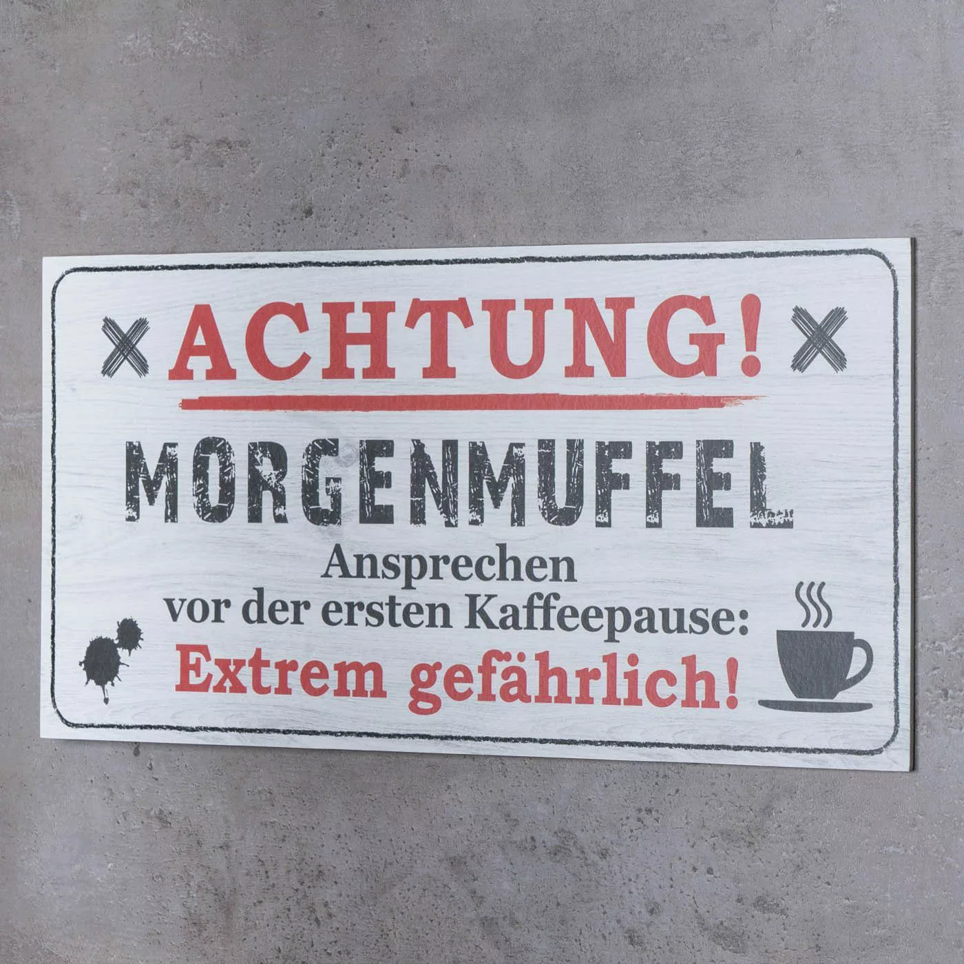 Levandeo® Wandbild, Wandbild 40x20cm Morgenmuffel Spruch günstig online kaufen
