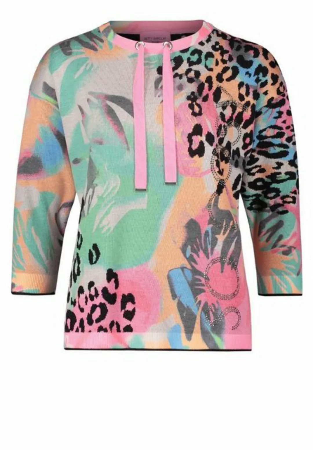 Betty Barclay Sweatshirt Strickpullover Kurz 3/4 Arm, Pink/Green günstig online kaufen
