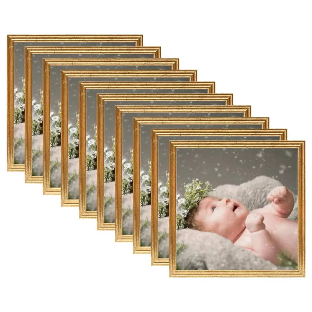 Bilderrahmen Collage 10 Stk. Für Wand Tisch Golden 20x20 Cm Mdf günstig online kaufen