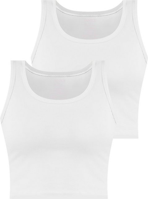 Janice Tanktop 2 x Damen crop Top Namlea Kurzes Tanktop aus Baumwolle günstig online kaufen