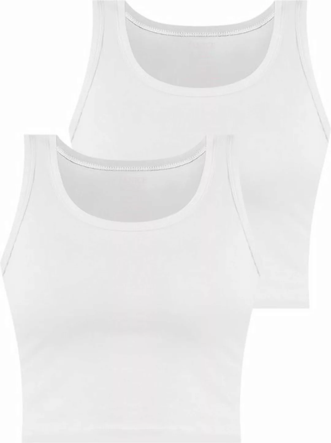 Janice Tanktop 2 x Damen crop Top Namlea Kurzes Tanktop aus Baumwolle günstig online kaufen