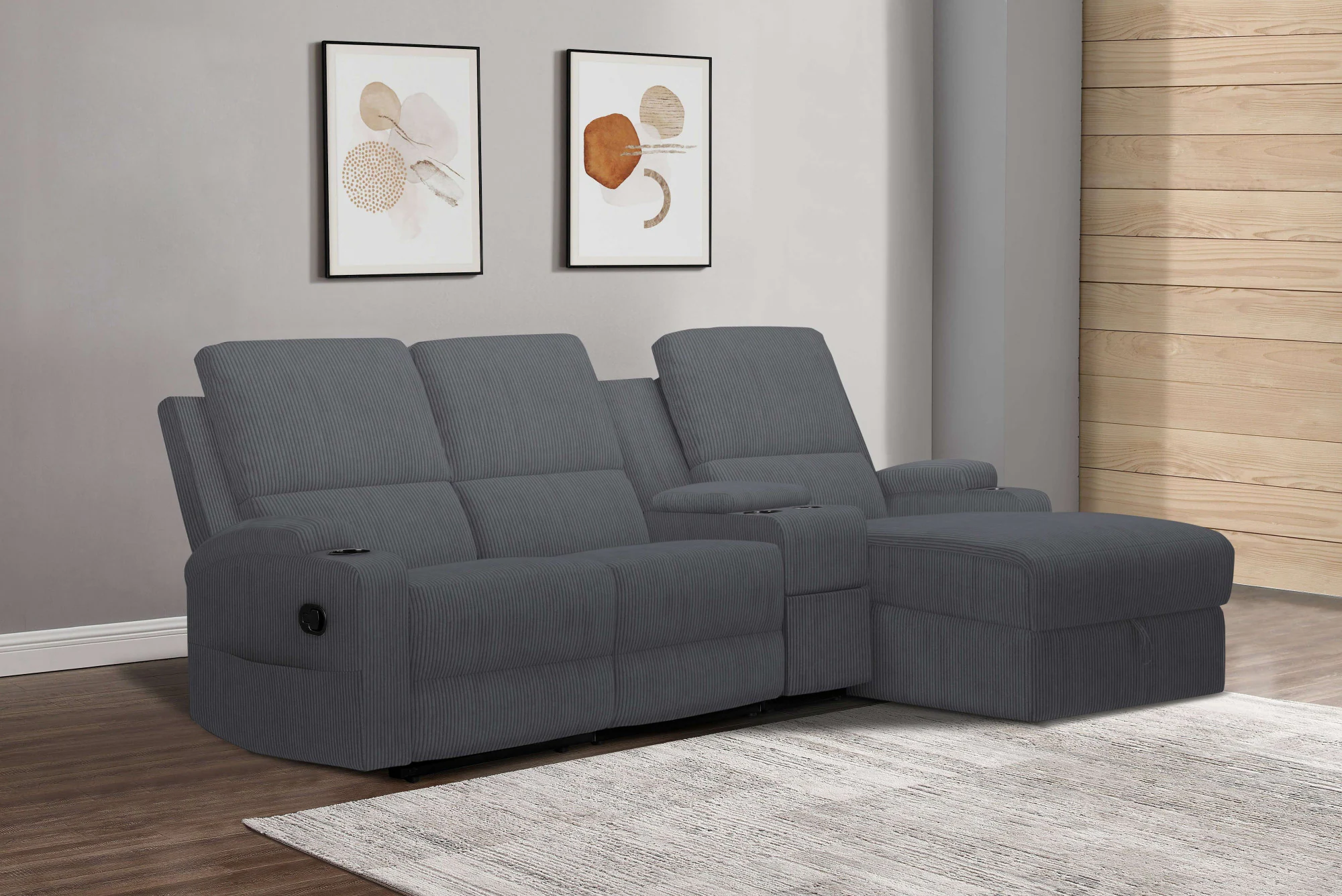 Home affaire Ecksofa "NAPORI Multimediasofa, 3er Kinosessel XXL, L-Form, Co günstig online kaufen