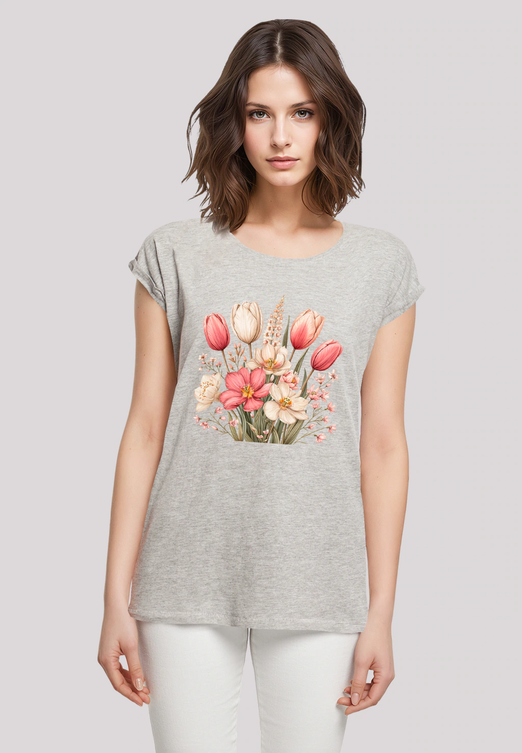 F4NT4STIC T-Shirt "Rosa weißer Frühlingsblumenstrauß", Premium Qualität günstig online kaufen