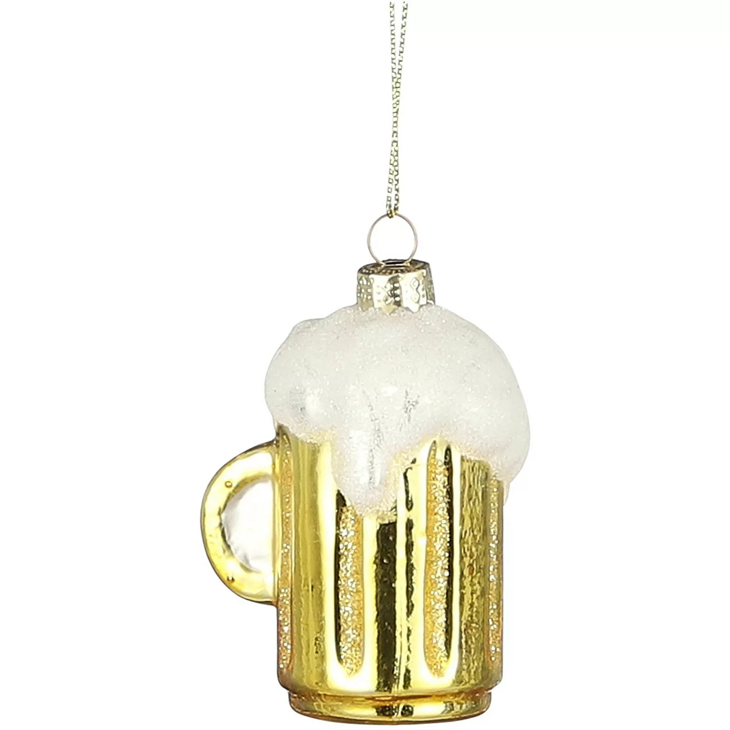 Ornament Bier Gold 5,5 x 4,5 x 7,5 cm günstig online kaufen