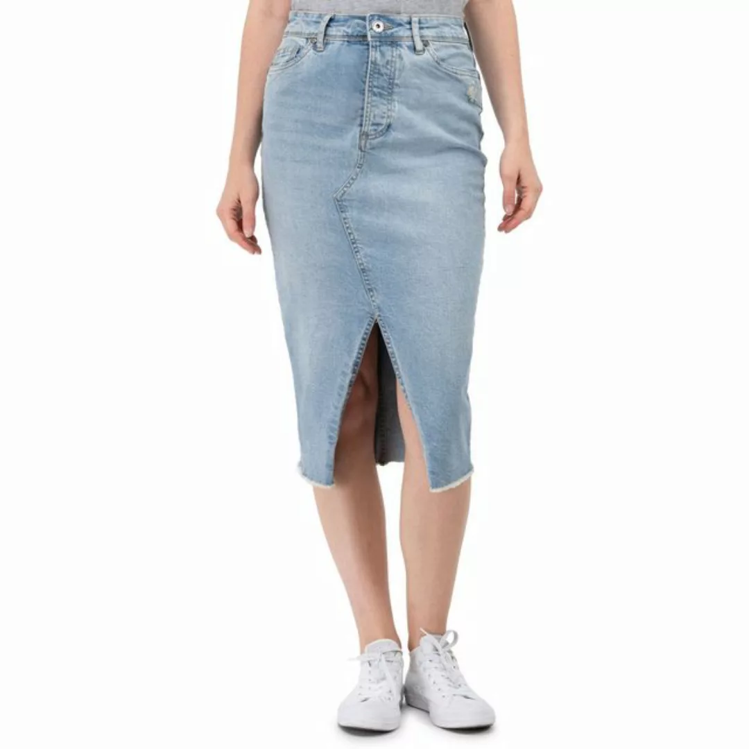 SUBLEVEL Jeansrock Damen Rock langer Schnitt Denim Stretch günstig online kaufen