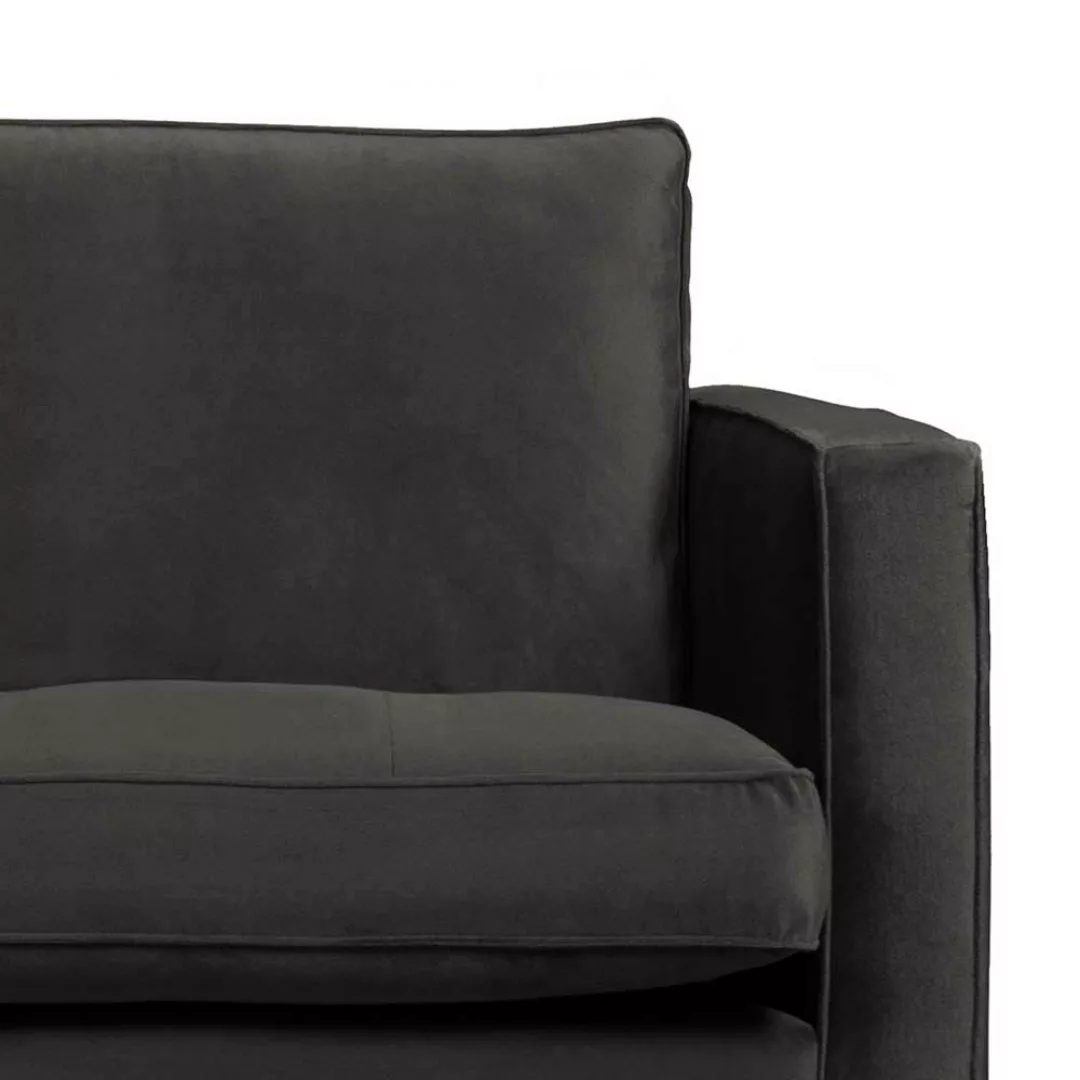 Drei-Sitzer Sofa in Anthrazit Samt 230 cm breit günstig online kaufen