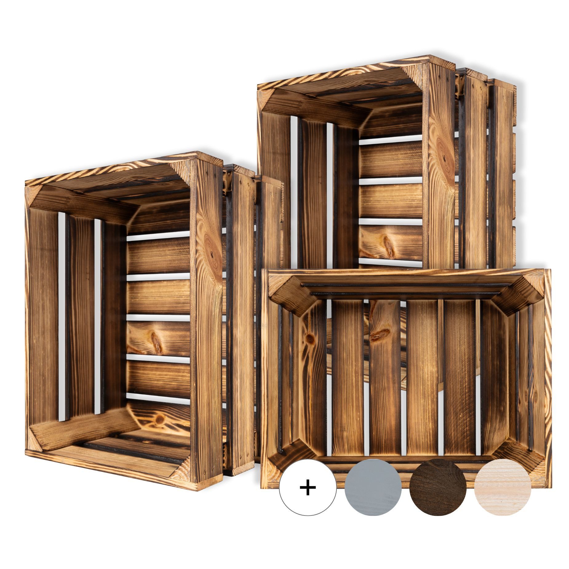 Creative Deco Holzkiste 3x Weinkisten Set günstig online kaufen