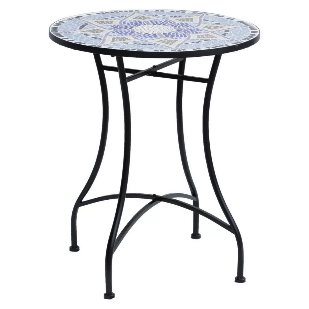 Outsunny Mosaiktisch blau Stahl H/D: ca. 71x60 cm günstig online kaufen