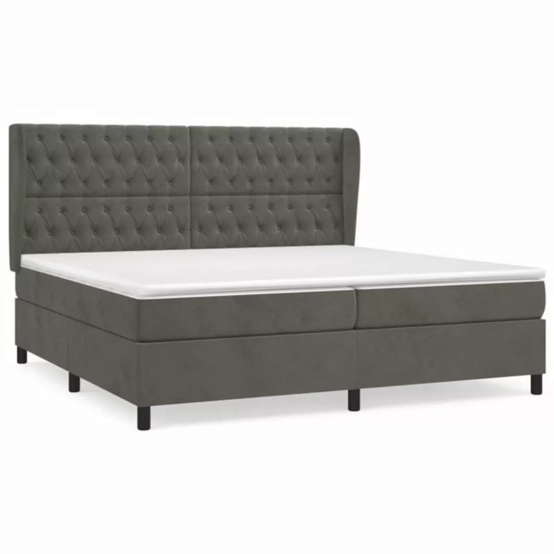 vidaXL Boxspringbett mit Matratze Dunkelgrau 200x200 cm Samt1376615 günstig online kaufen