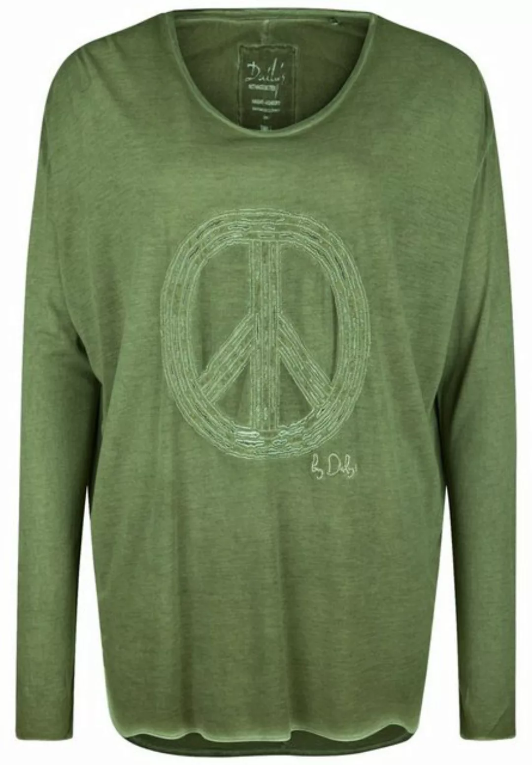 DAILY´S Langarmshirt HESTER: Damen Longsleeve mit Peace Zeichen günstig online kaufen