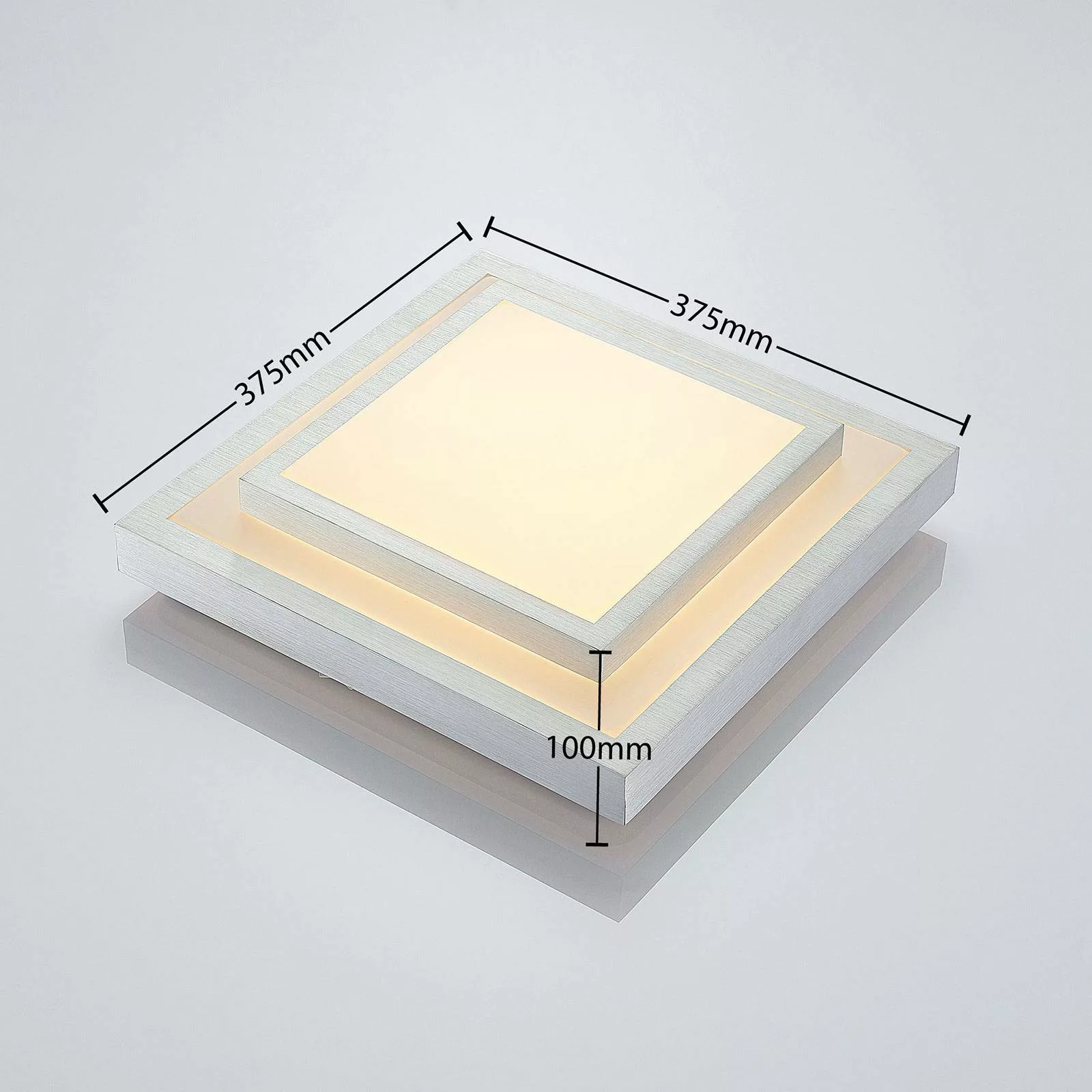 Lindby Mirco LED-Alu-Deckenlampe, eckig, 37,5 cm günstig online kaufen