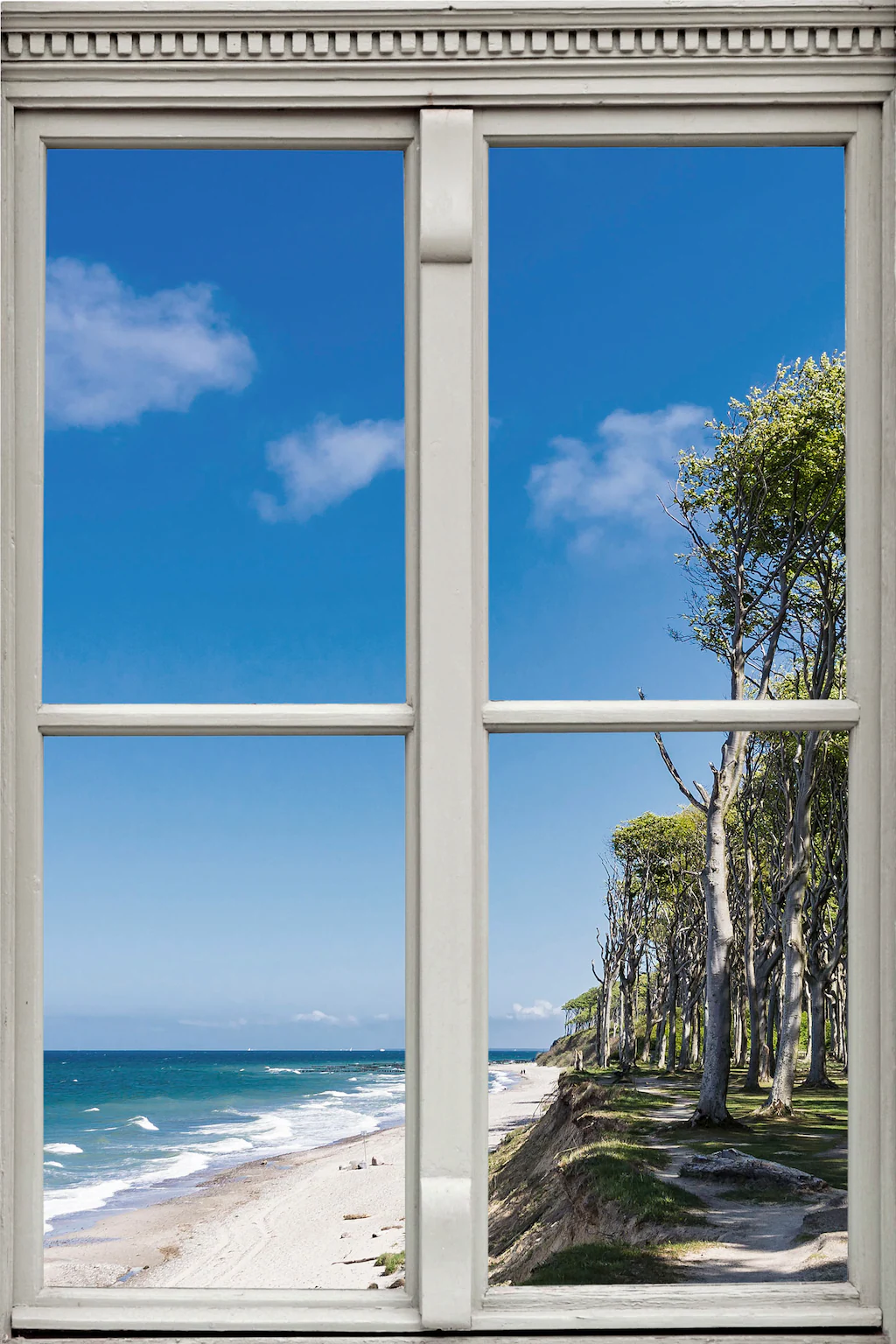 queence Wandsticker "Strand", Wandsticker, Wandbild, selbstklebend, 3D, Fen günstig online kaufen