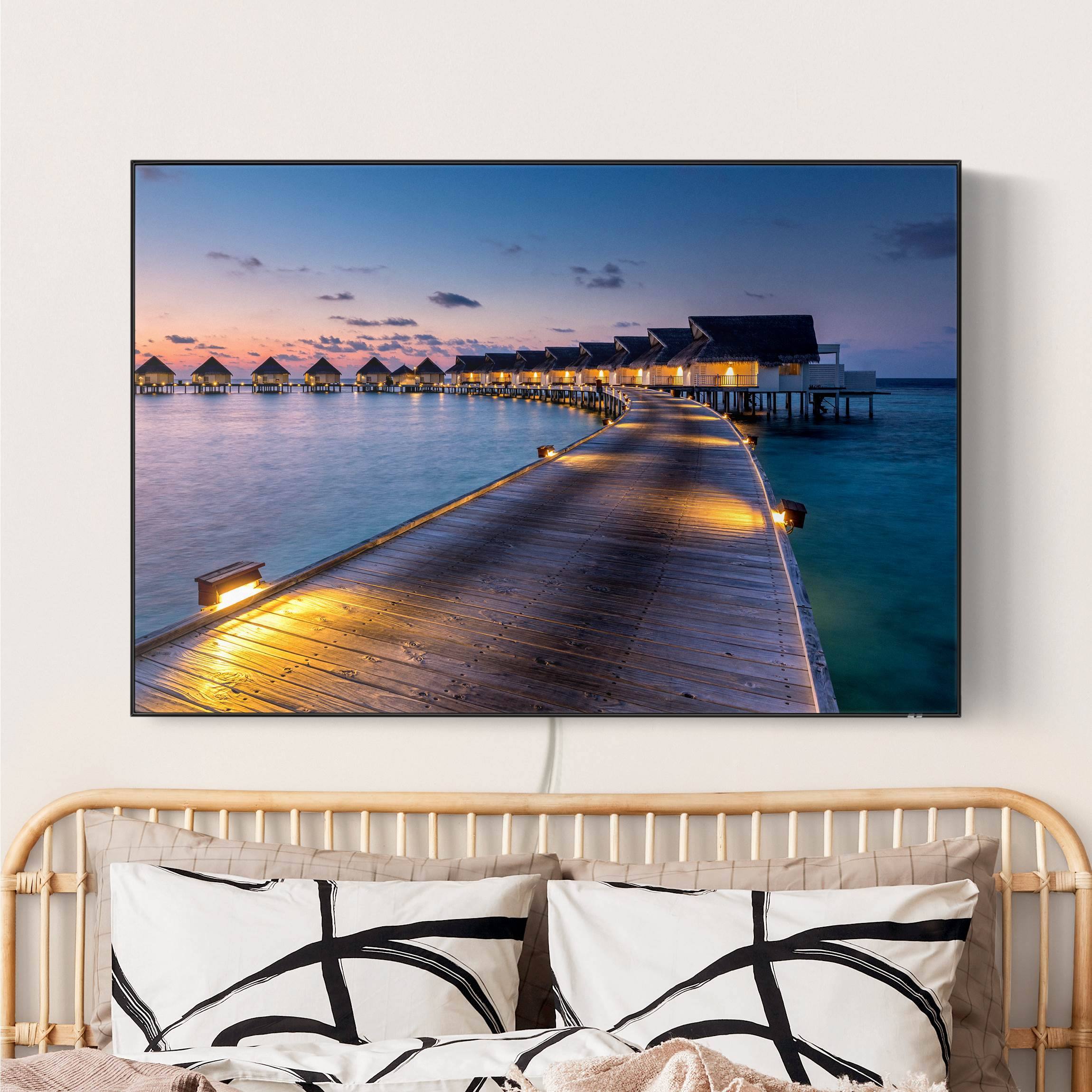 LED-Wechselbild Sonnenuntergang im Paradies günstig online kaufen