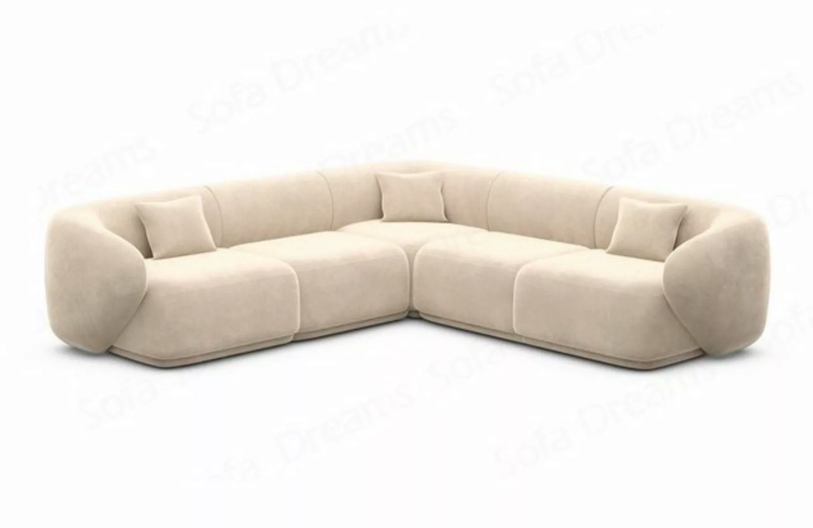 Sofa Dreams Ecksofa Polster Design Samtstoff Sofa Marbella L Form Stoffsofa günstig online kaufen