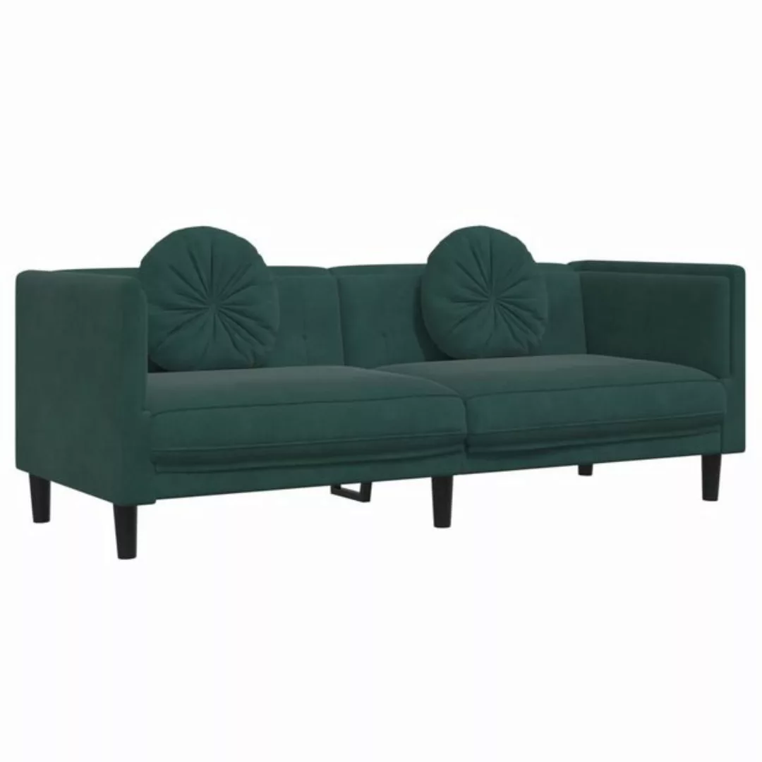 vidaXL Sofa Sofa mit Kissen 3-Sitzer Dunkelgrün Samt günstig online kaufen