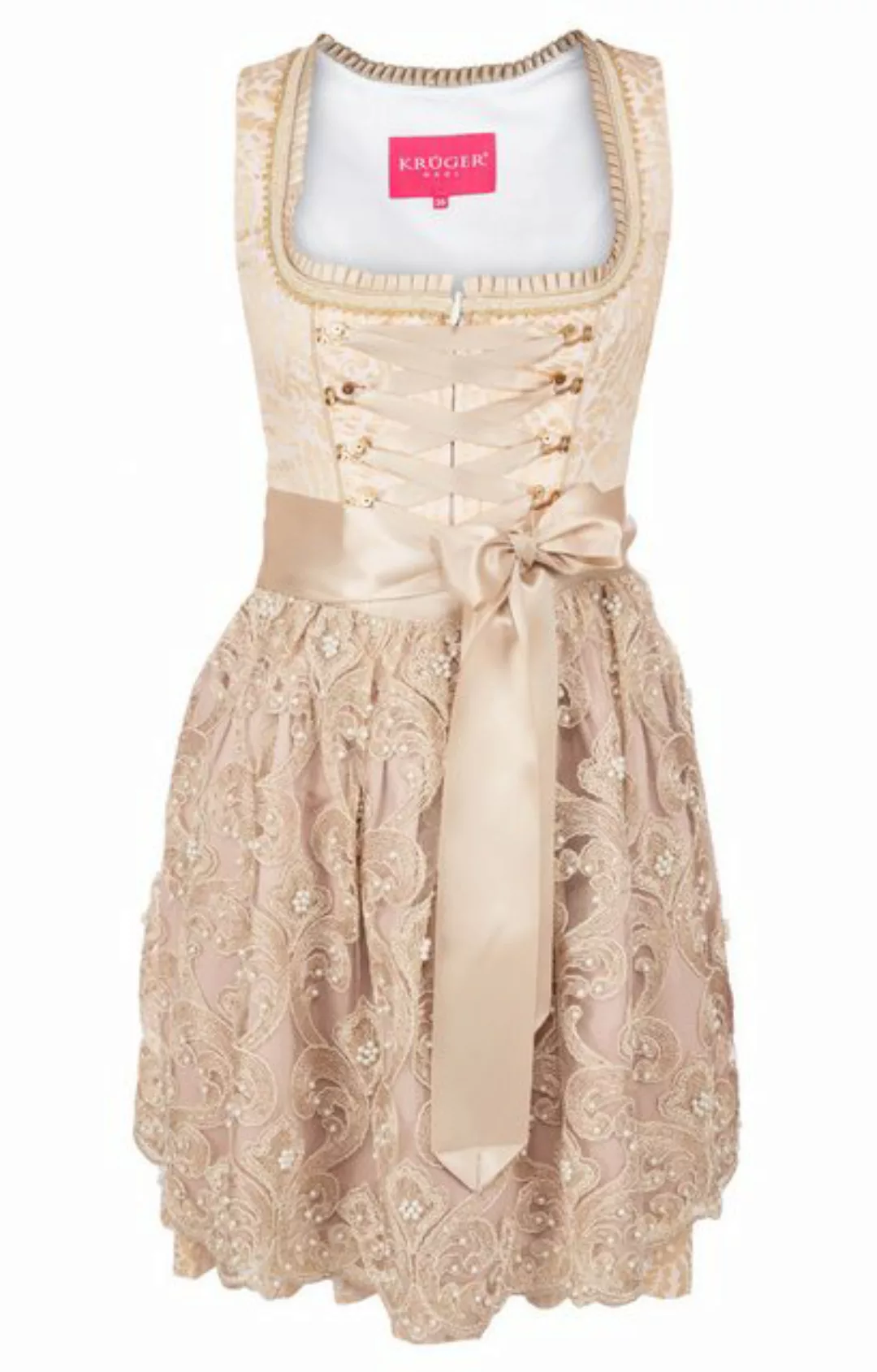 KRÜGER MADL & BUAM Trachtenkleid Mini Dirndl 2tlg. 50cm LARI beige günstig online kaufen