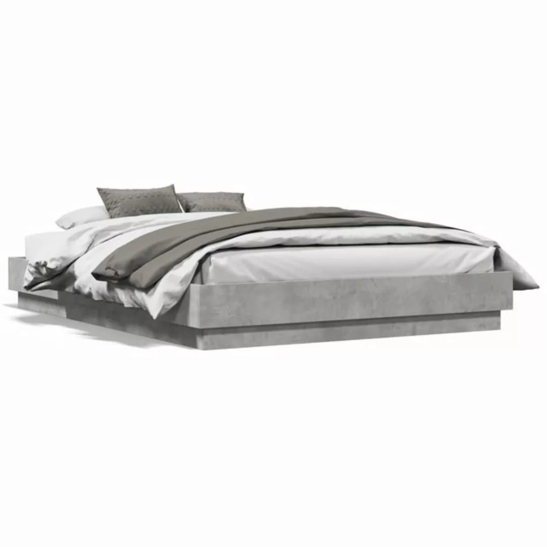 vidaXL Bett Bettgestell mit LED Sonoma-Eiche 135x190 cm günstig online kaufen