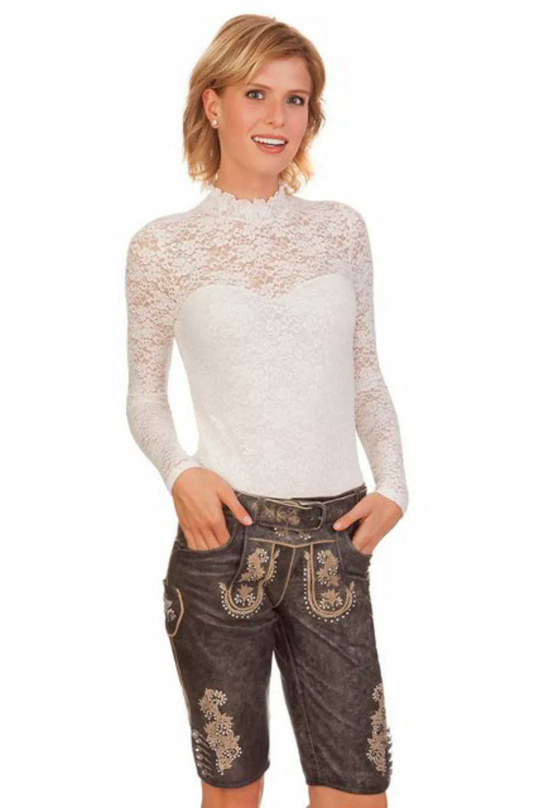 MarJo Lederhose Trachtenlederhose Damen - DEUKA - anthrazit günstig online kaufen