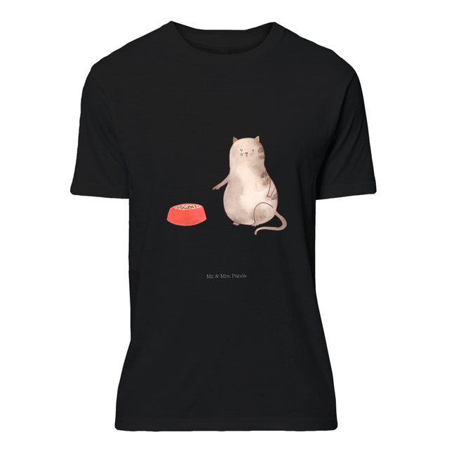 Mr. & Mrs. Panda T-Shirt Katze fressen - Schwarz - Geschenk, Katzenartikel, günstig online kaufen