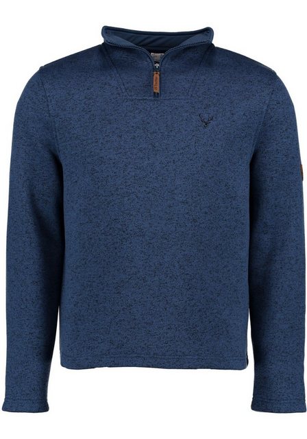 OS-Trachten Strickfleece-Pullover Wukom Troyer hochgeschlossen mit Emblem a günstig online kaufen