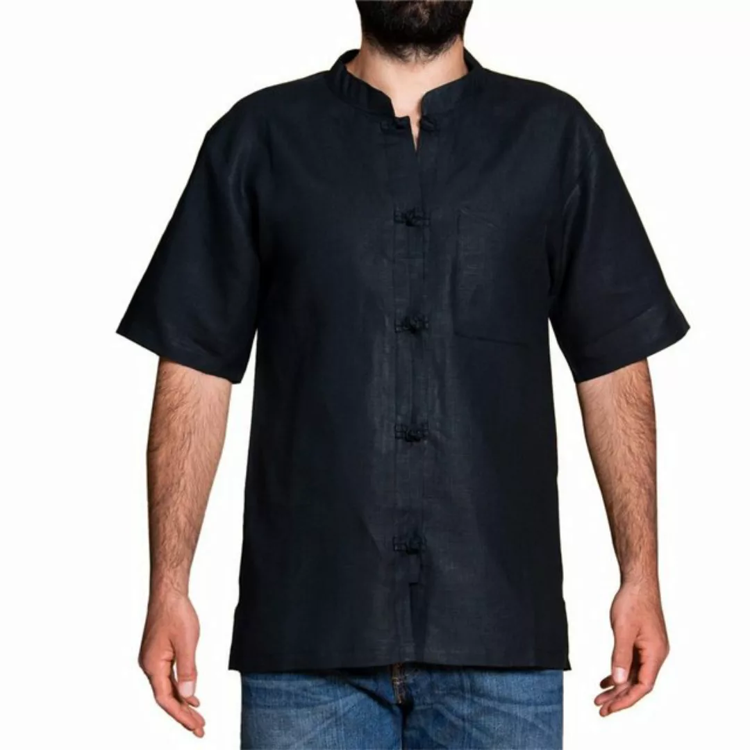 PANASIAM Kurzarmhemd Fischerhemd fairtrade aus 100% bio-Hanf mit geknoteten günstig online kaufen