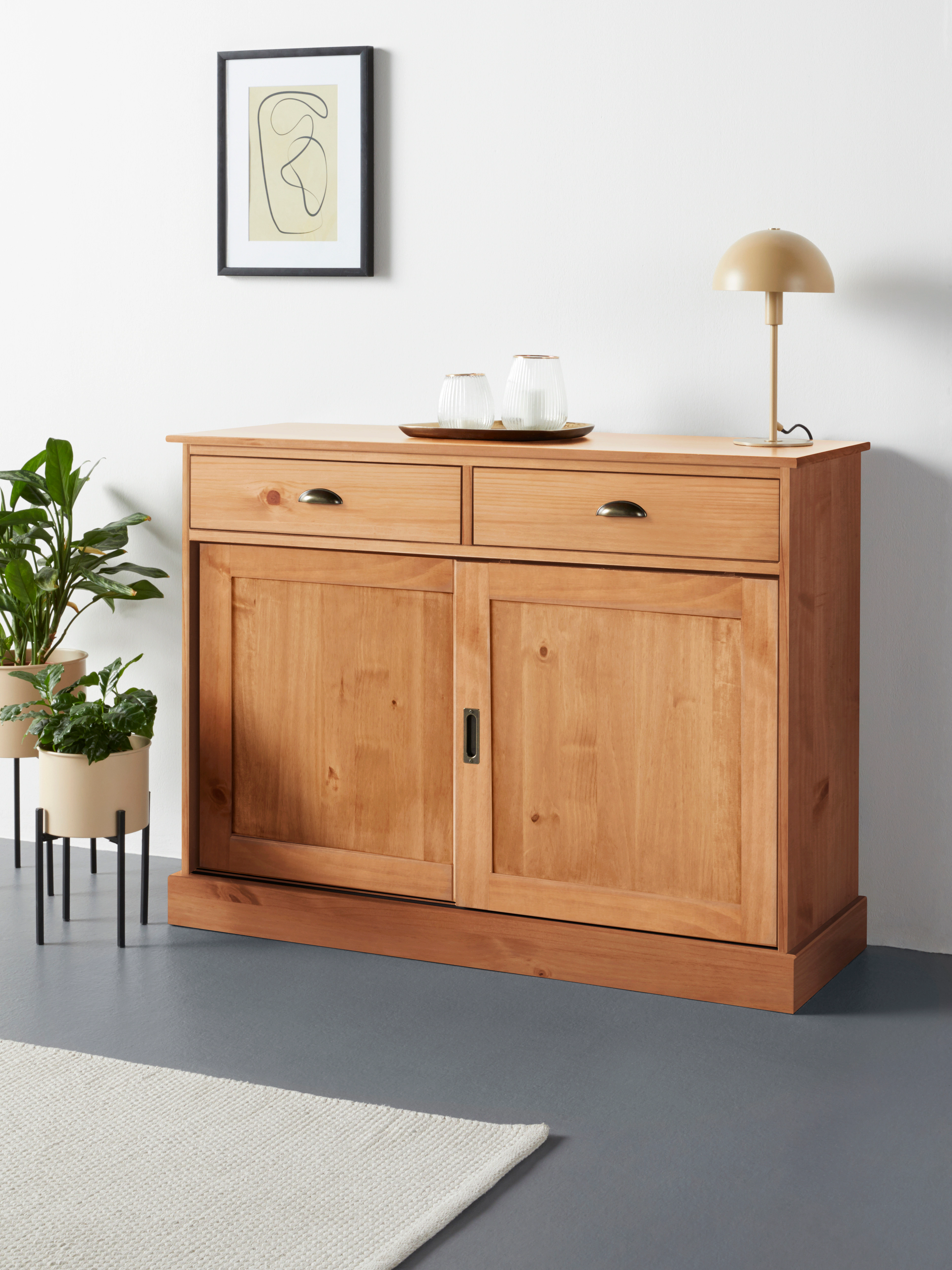 Home affaire Sideboard "Schröder", Kommode, 2 Schiebetüren, 2 Schubkasten, günstig online kaufen