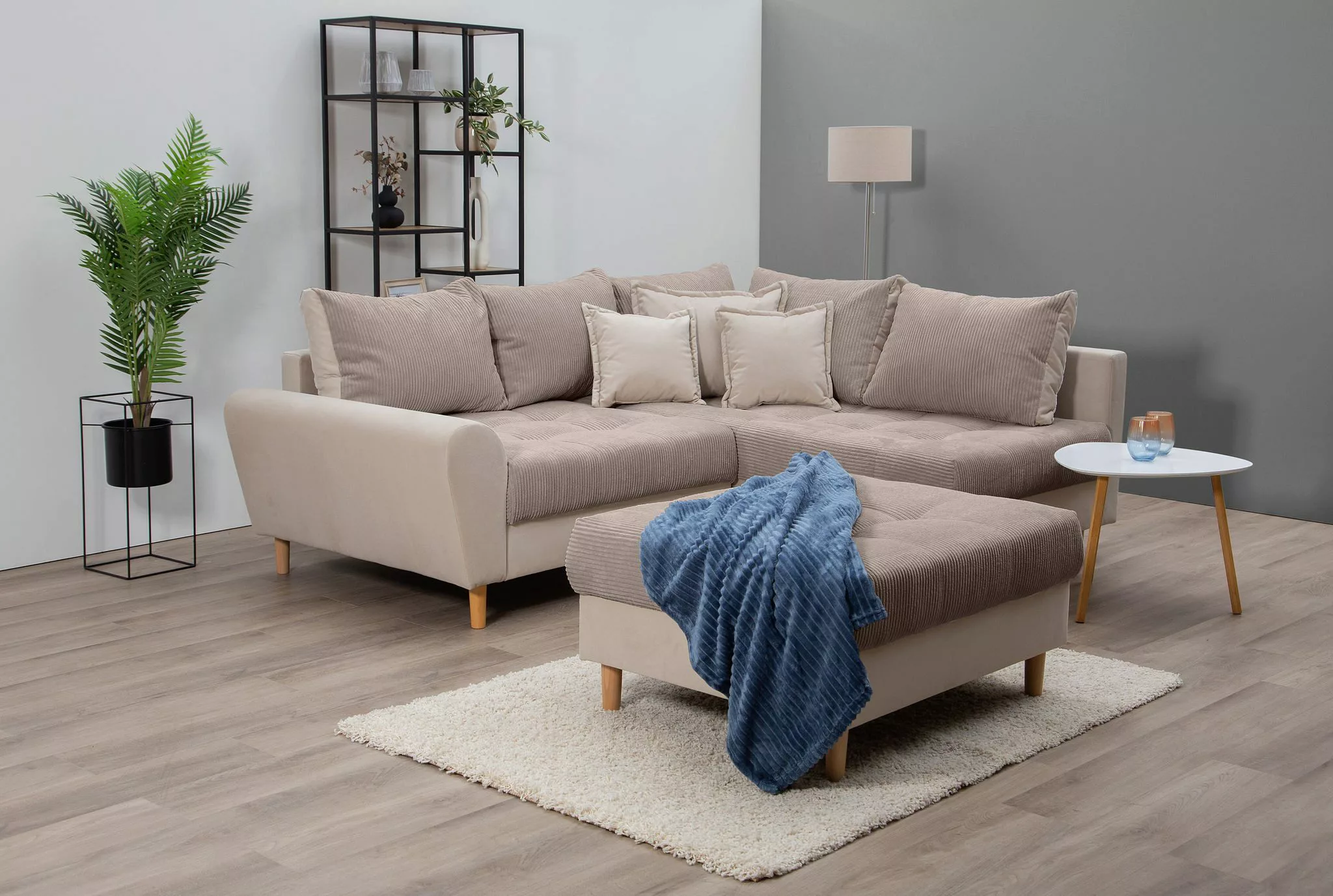 Home affaire Ecksofa "Rice L-Form inkl. Hocker", (Set, mit Hocker), mit Bon günstig online kaufen