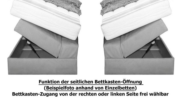 PAARA Boxspringbett Dubai mit Bettkasten Kopfteil Fußteil Stauraum, inkl. M günstig online kaufen