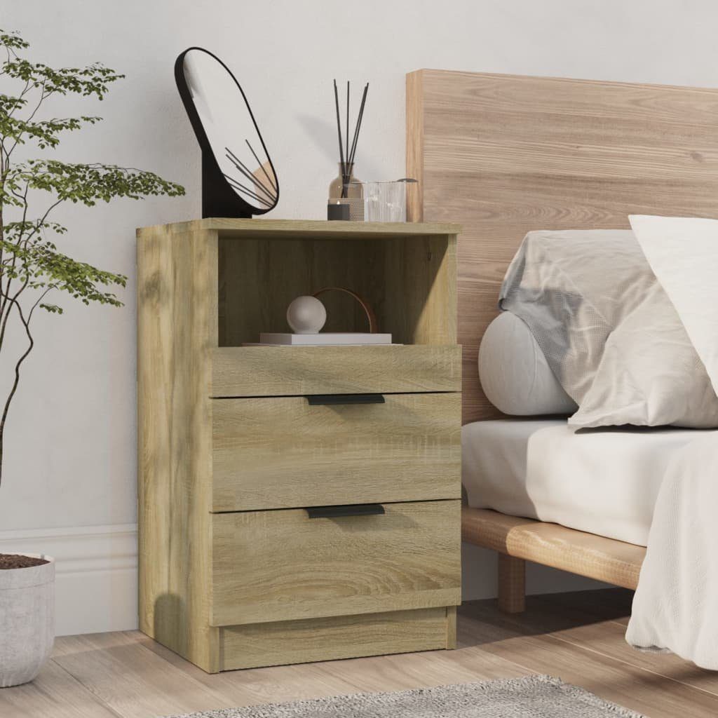 furnicato Nachttisch Sonoma-Eiche Holzwerkstoff (1-St) günstig online kaufen