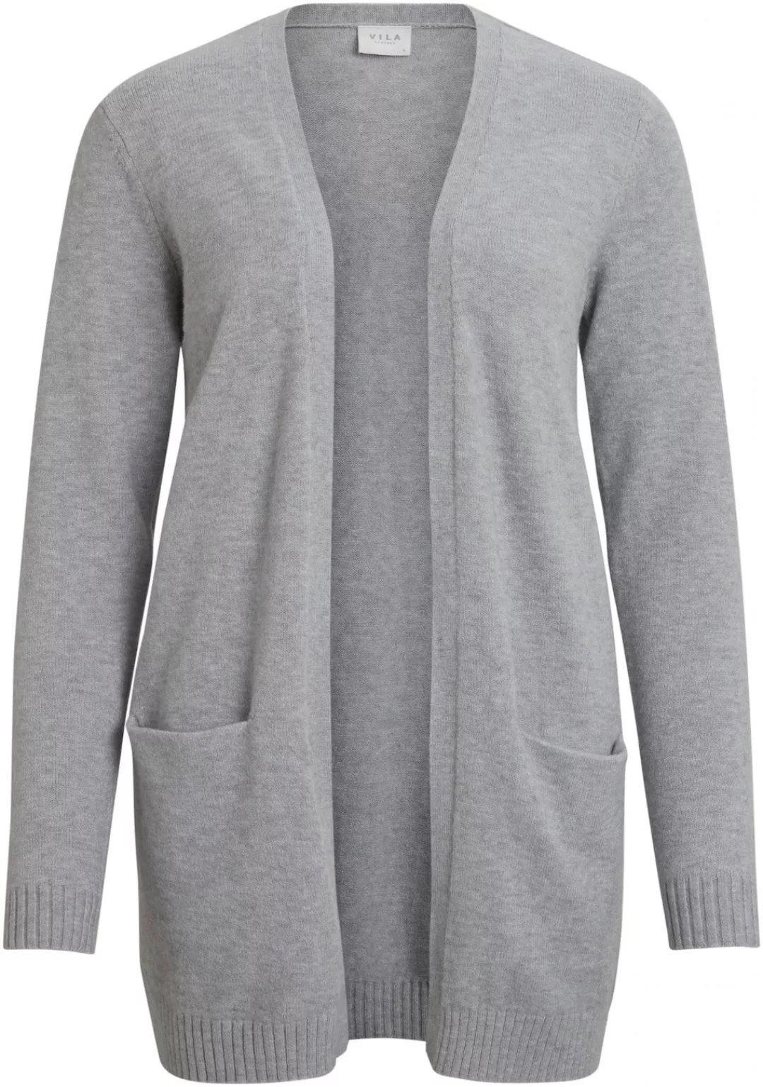 Vila Ril Open Langarm-cardigan XS Light Grey Melange günstig online kaufen