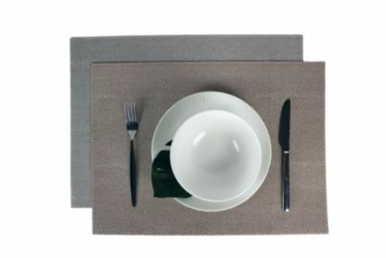 Signature Home Collection Tischset 6-er Rochen zweifarbig Nautica grau/brau günstig online kaufen