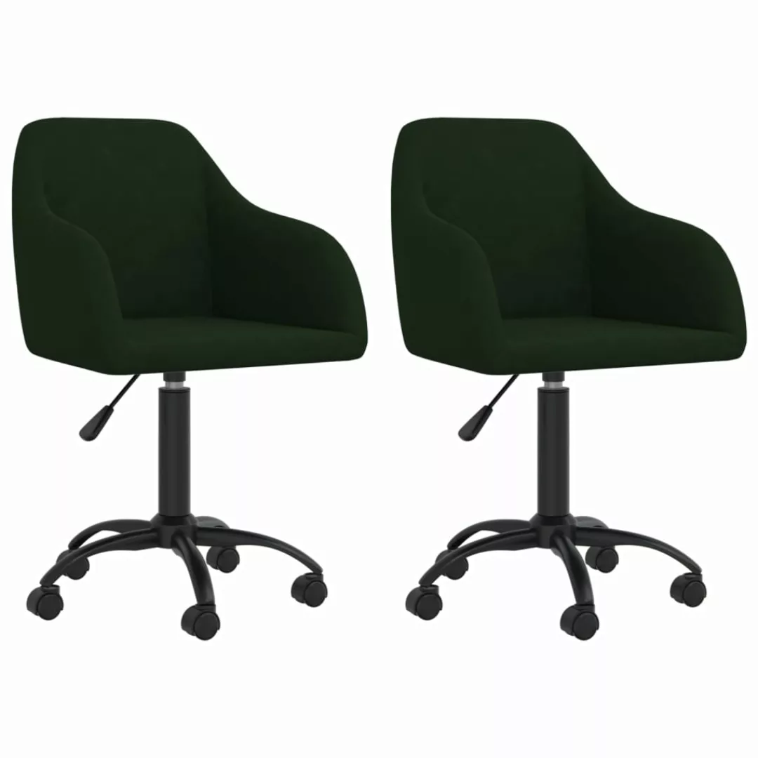 Esszimmerstühle 2 Stk. Drehbar Dunkelgrün Samt günstig online kaufen
