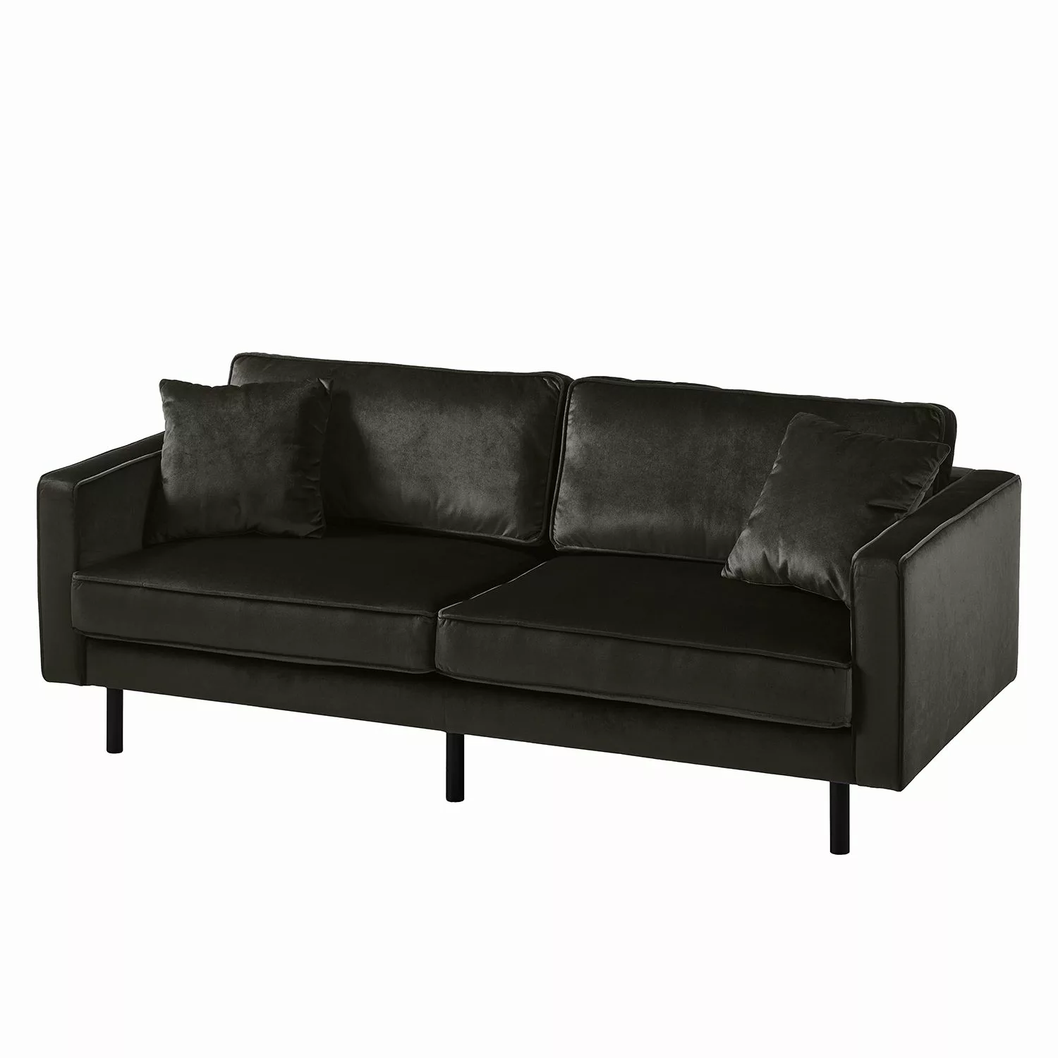 home24 Eva Padberg Collection Sofa Edina 3-Sitzer Bisonbraun Samt 207x81x96 günstig online kaufen