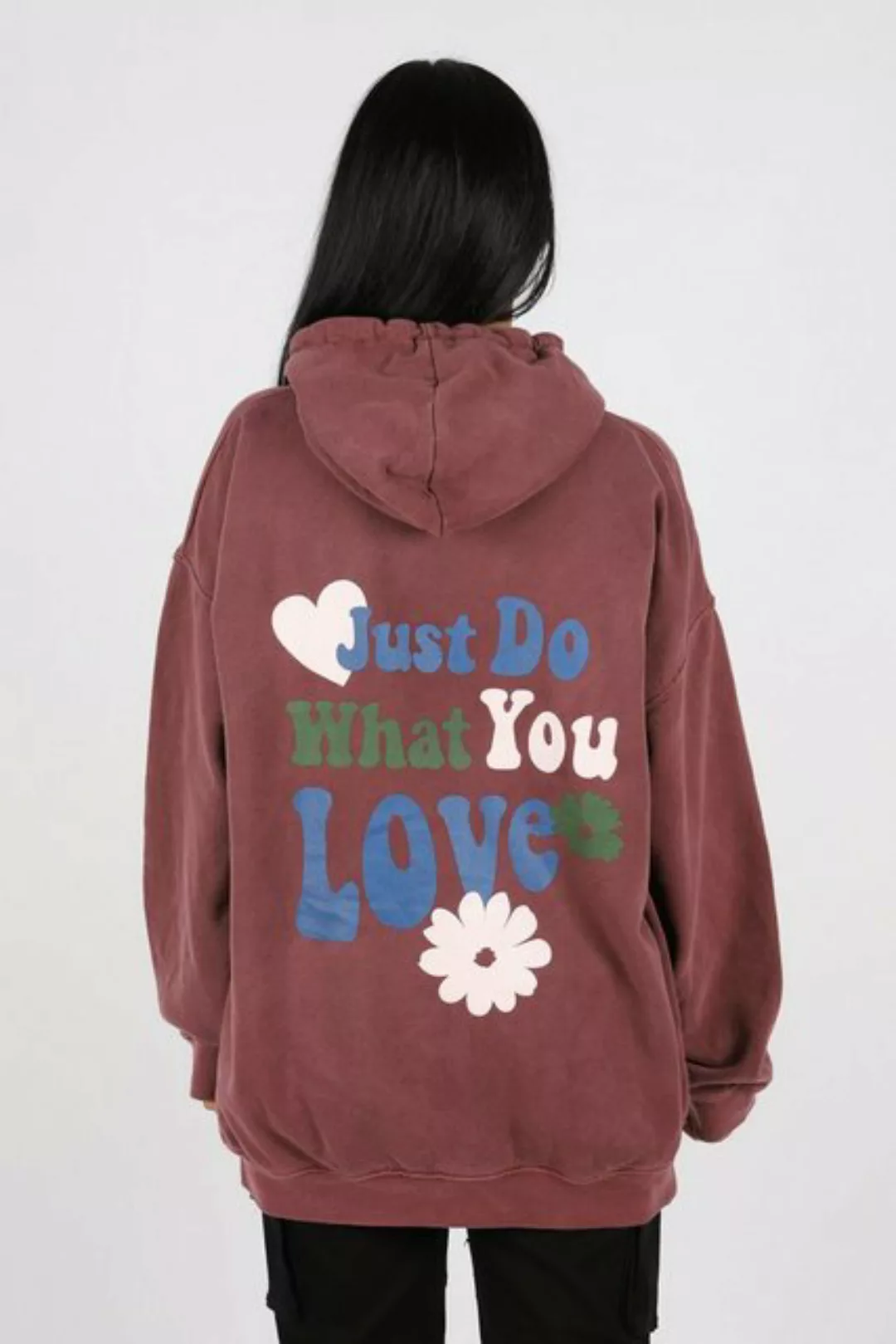 Worldclassca Hoodie Worldclassca Oversized Just LOVE Hoodie Print Kapuzenpu günstig online kaufen