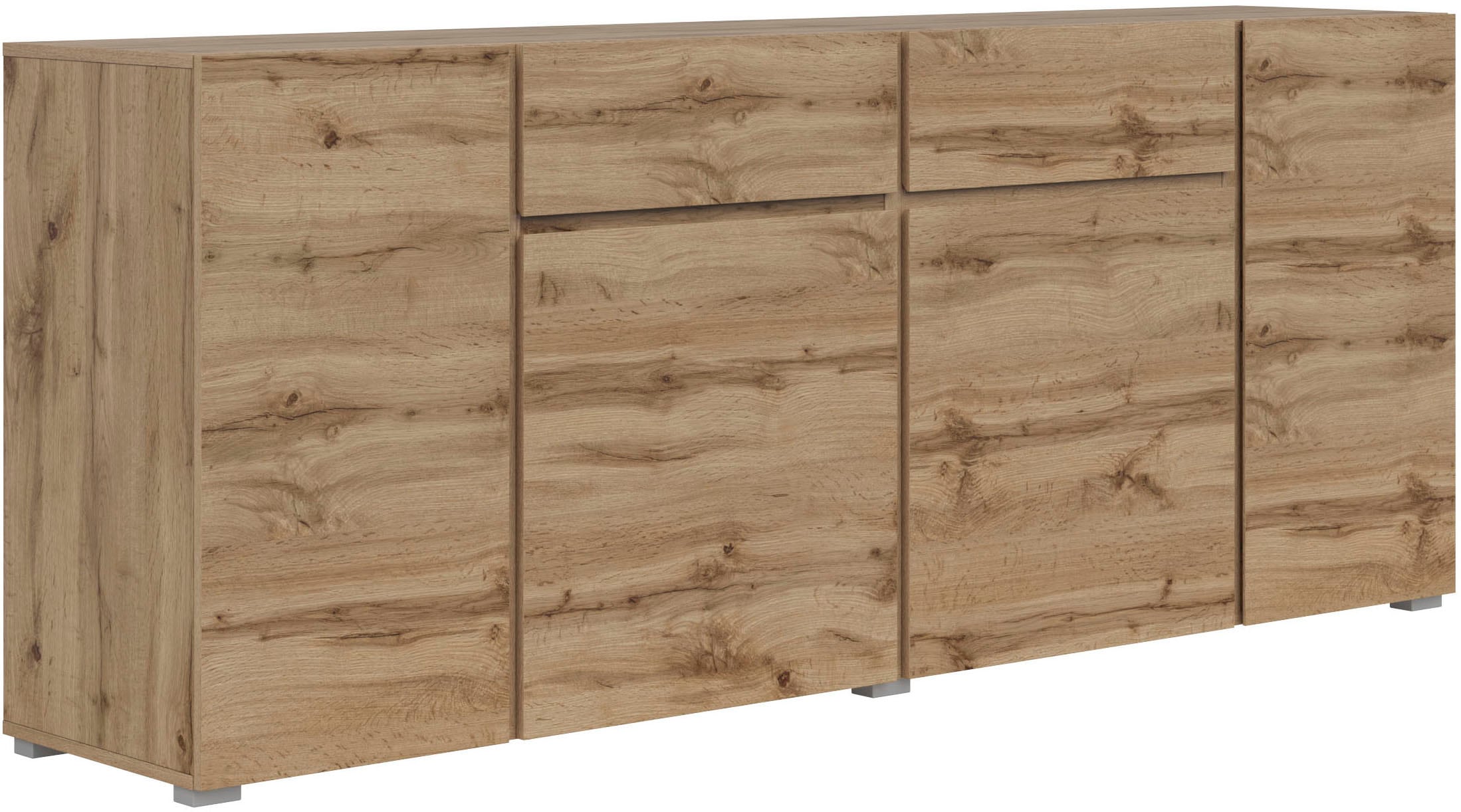 INOSIGN Sideboard "Asymetric, Breite 195 cm, grifflose Kommode 4 Türen/2 Sc günstig online kaufen