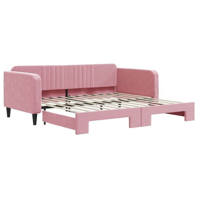 vidaXL Bett Tagesbett Ausziehbar Rosa 100x200 cm Samt günstig online kaufen