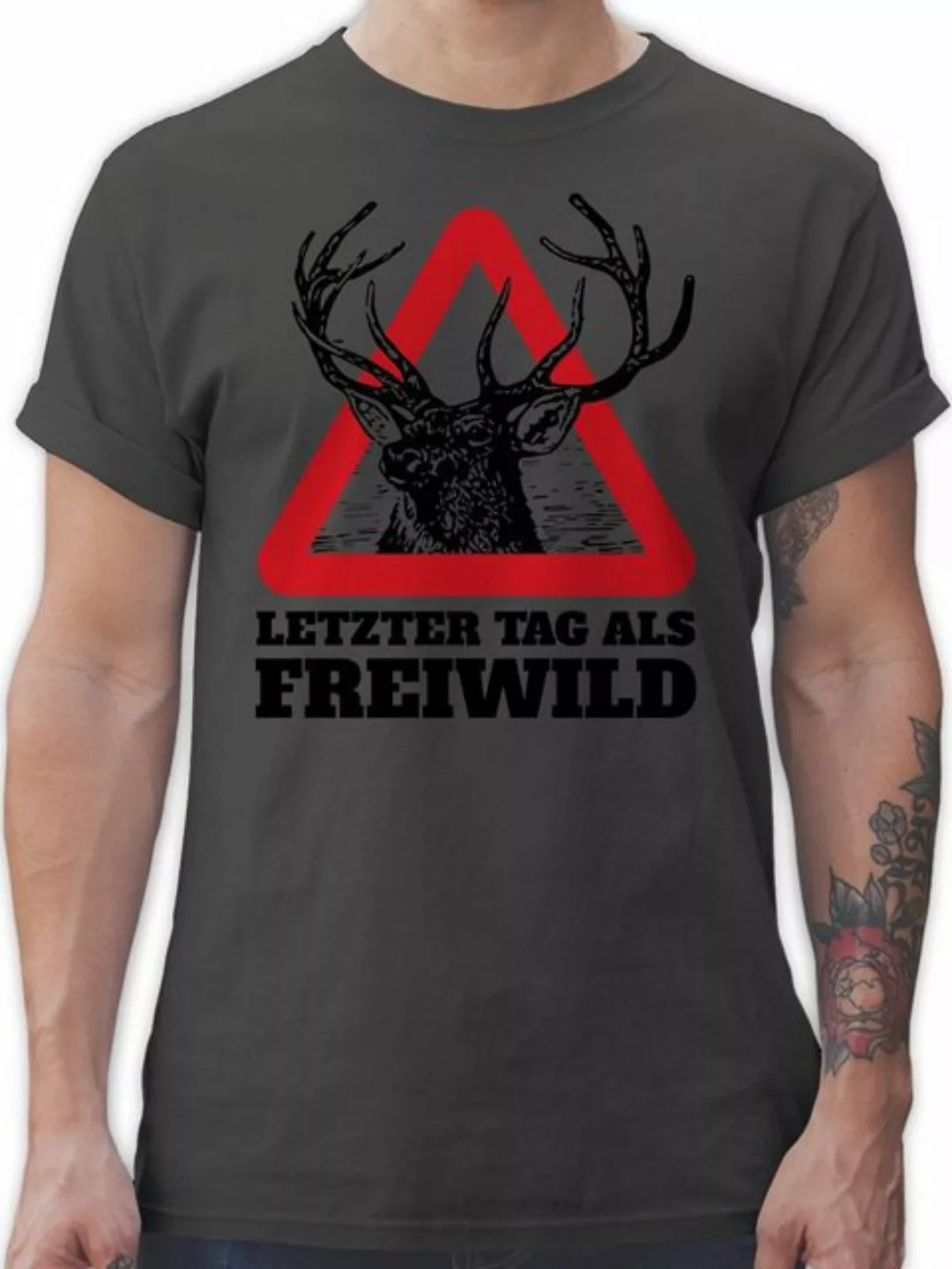 Shirtracer T-Shirt Letzter Tag als Freiwild JGA Männer günstig online kaufen