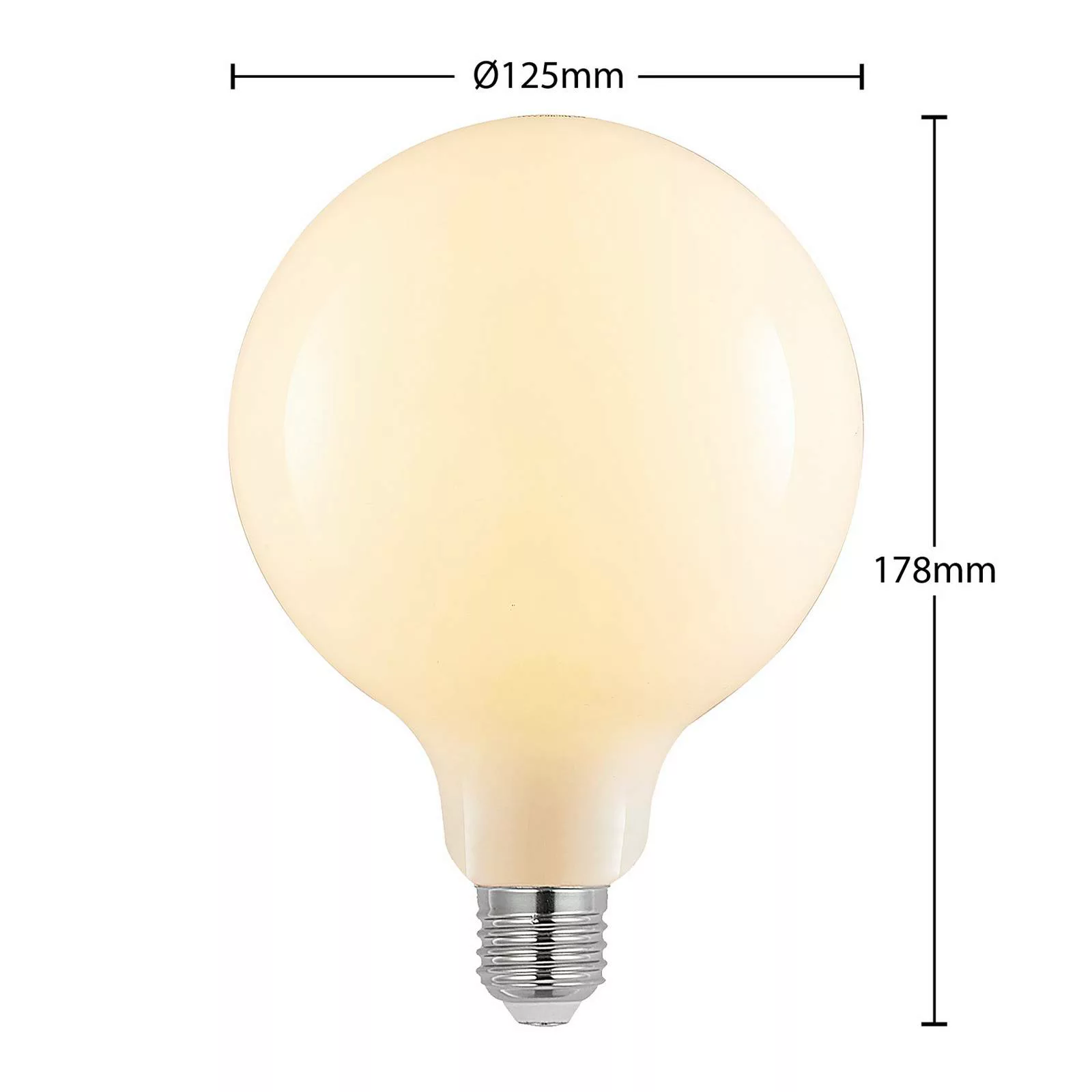 LED-Lampe E27 8W 2.700K G125 Globe, dimmbar, opal günstig online kaufen