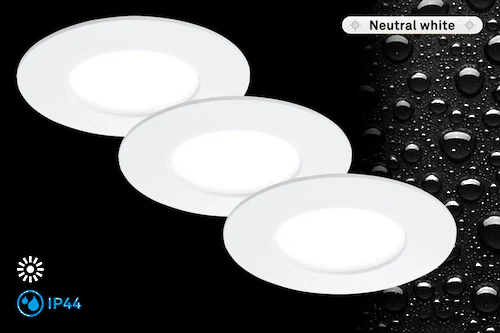 Briloner LED-Einbauleuchte 3er-Set Weiß H: 3 cm Ø: 8,5 cm günstig online kaufen