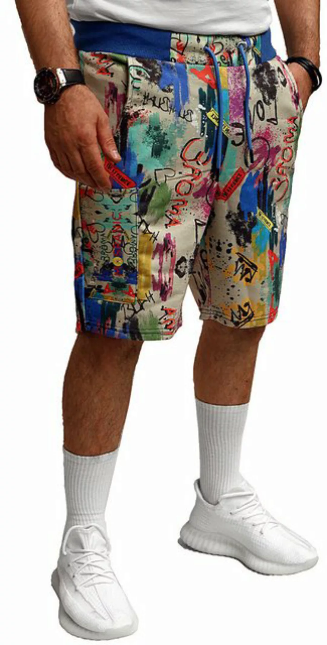 RMK Shorts Herren Short Sweatshorts kurze Hose Sommer Bermuda mit Print Ela günstig online kaufen