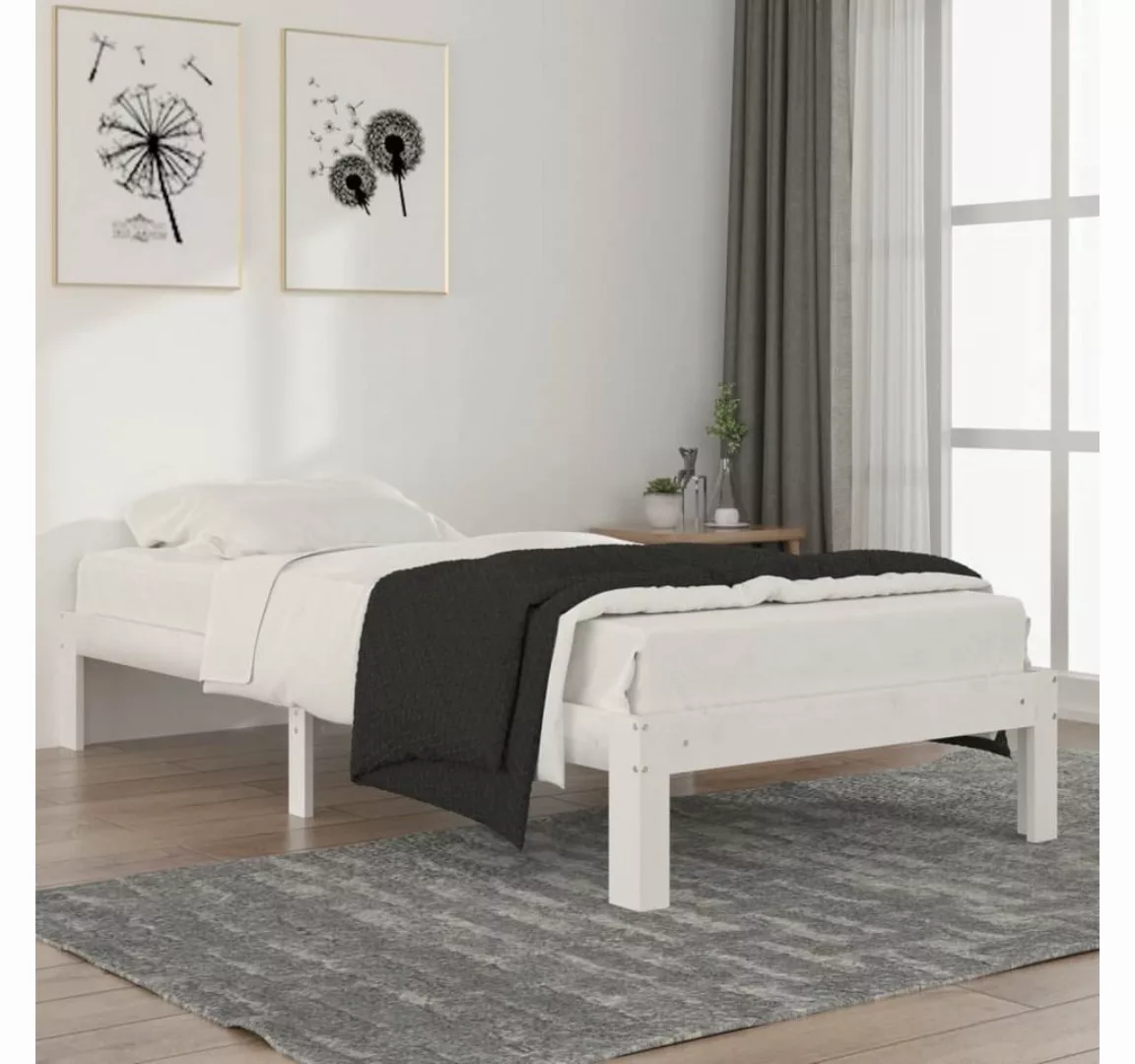 furnicato Bett Massivholzbett Weiß Kiefer 90x200 cm günstig online kaufen