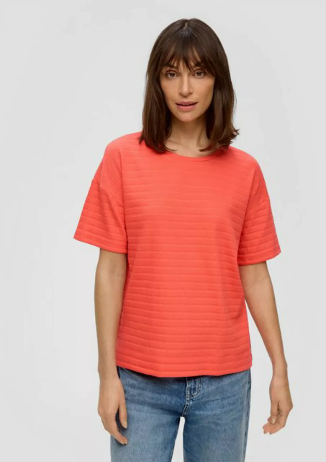 s.Oliver Kurzarmshirt T-Shirt mit Musterstruktur günstig online kaufen