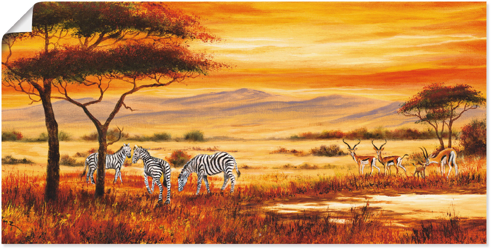 Artland Wandbild "Afrikanische Landschaft I", Afrika, (1 St.), als Leinwand günstig online kaufen