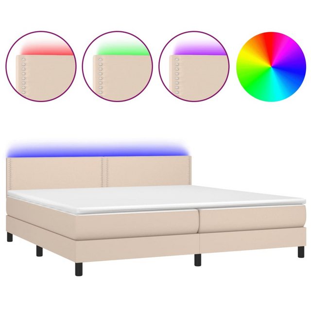 vidaXL Boxspringbett Bett Boxspringbett mit Matratze & LED Kunstleder (200 günstig online kaufen