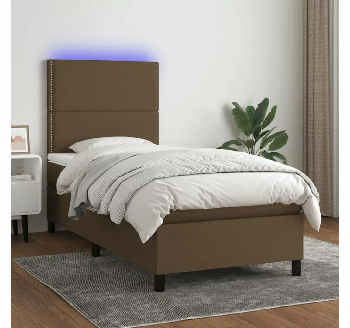 vidaXL Boxspringbett Bett Boxspringbett mit Matratze & LED Stoff (90 x 200 günstig online kaufen