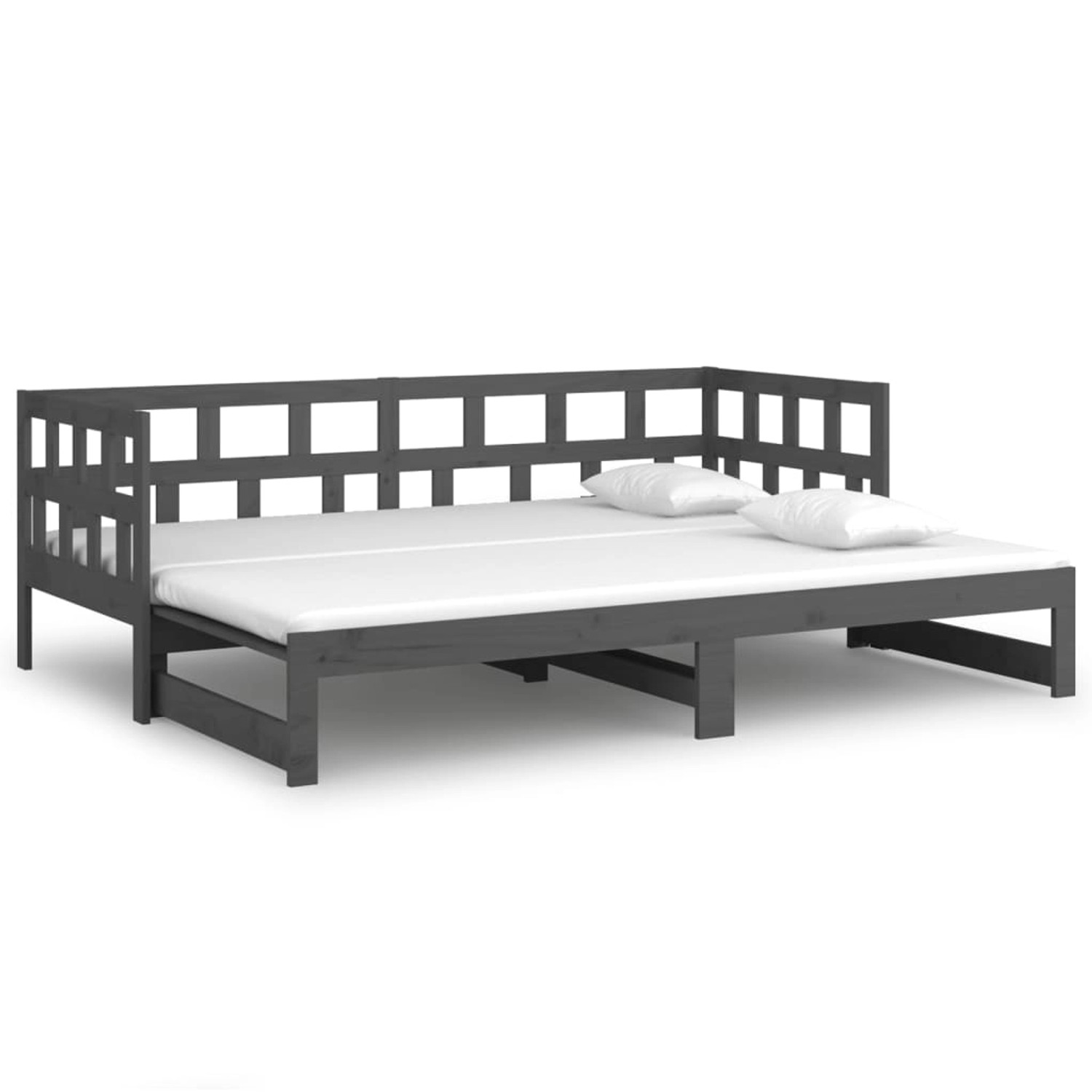 vidaXL Tagesbett Ausziehbar Grau Massivholz Kiefer 2x(90x200) cm1279740 günstig online kaufen