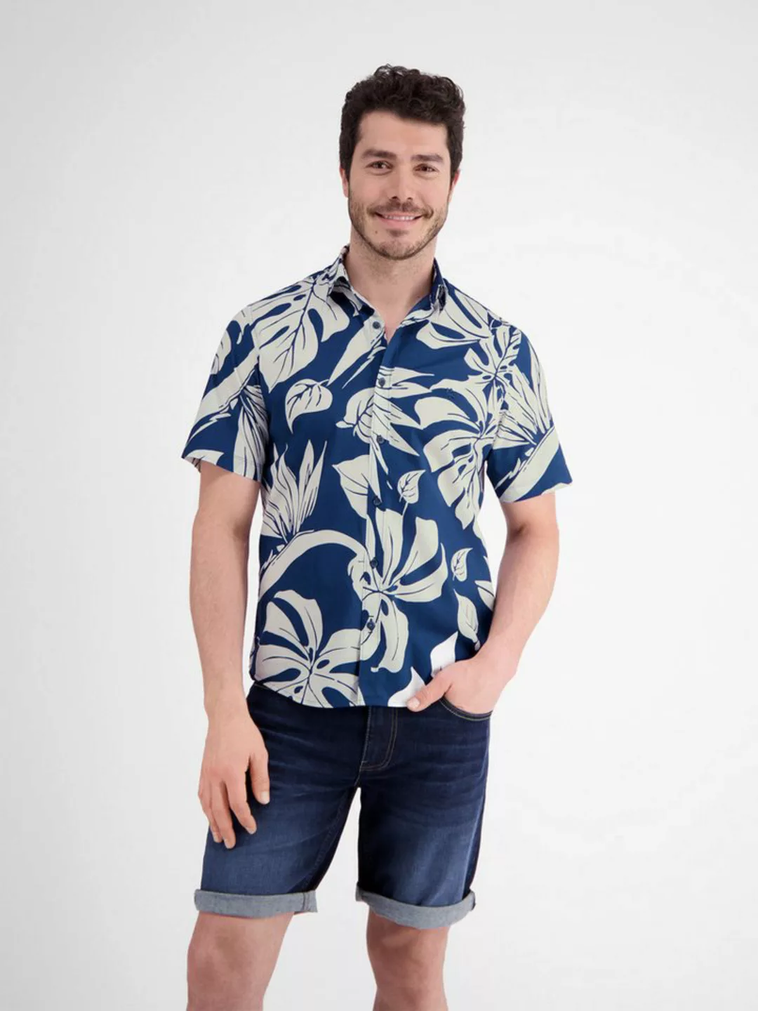 LERROS Kurzarmhemd "LERROS Kurzarmhemd im Hawaiian-Style" günstig online kaufen