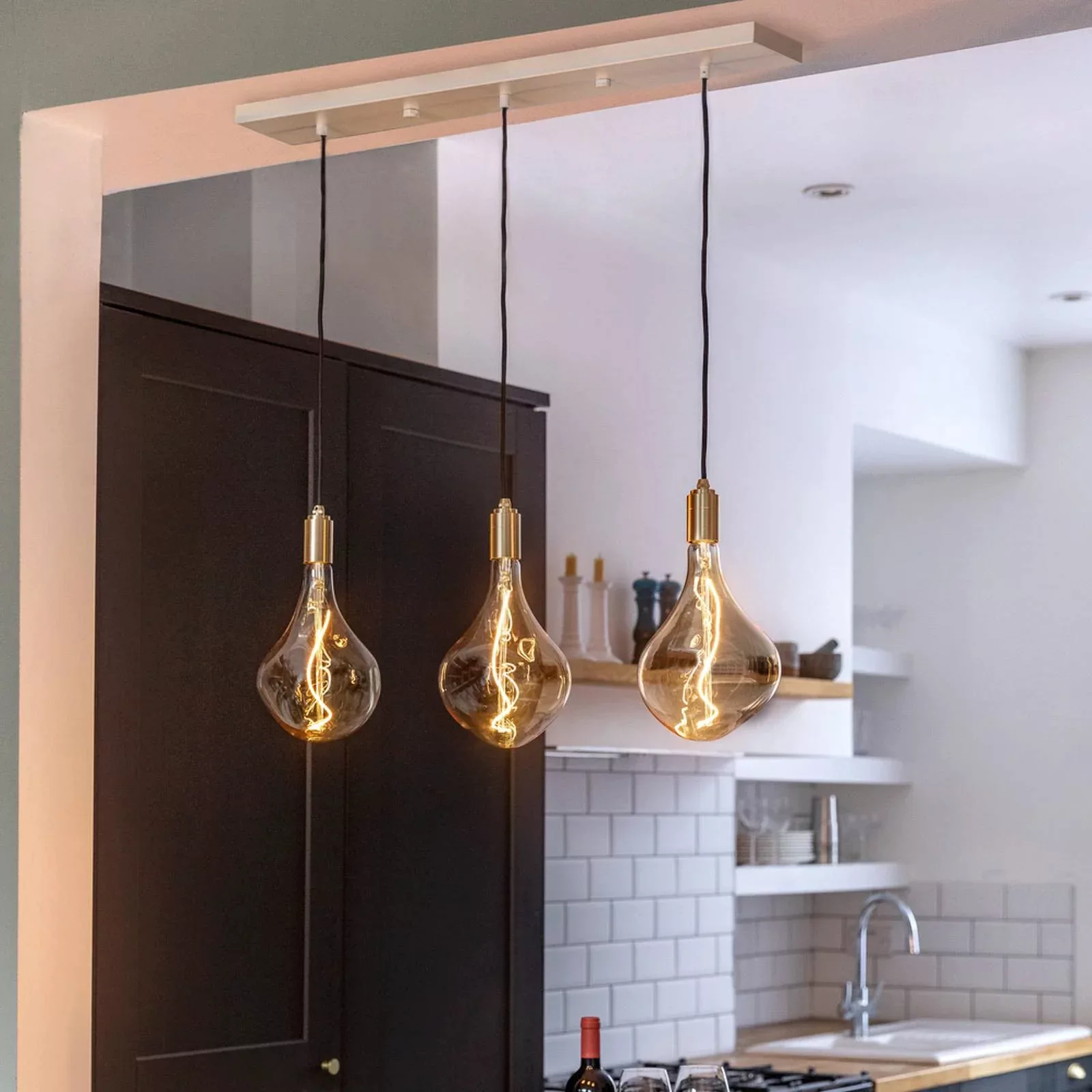 Tala Triple Pendant Linear, Metall, LED-Globelampe klar günstig online kaufen