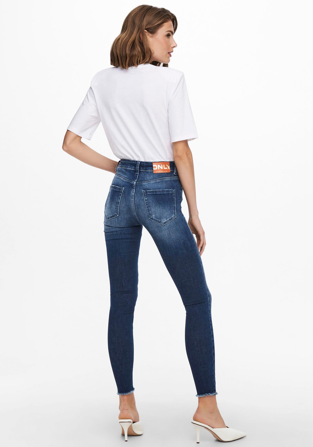 ONLY Skinny-fit-Jeans ONLBLUSH LIFE MID SK ANK RAW günstig online kaufen